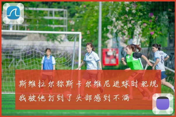 斯维拉尔称斯卡尔维尼进球时犯规我被他打到了头部感到不满