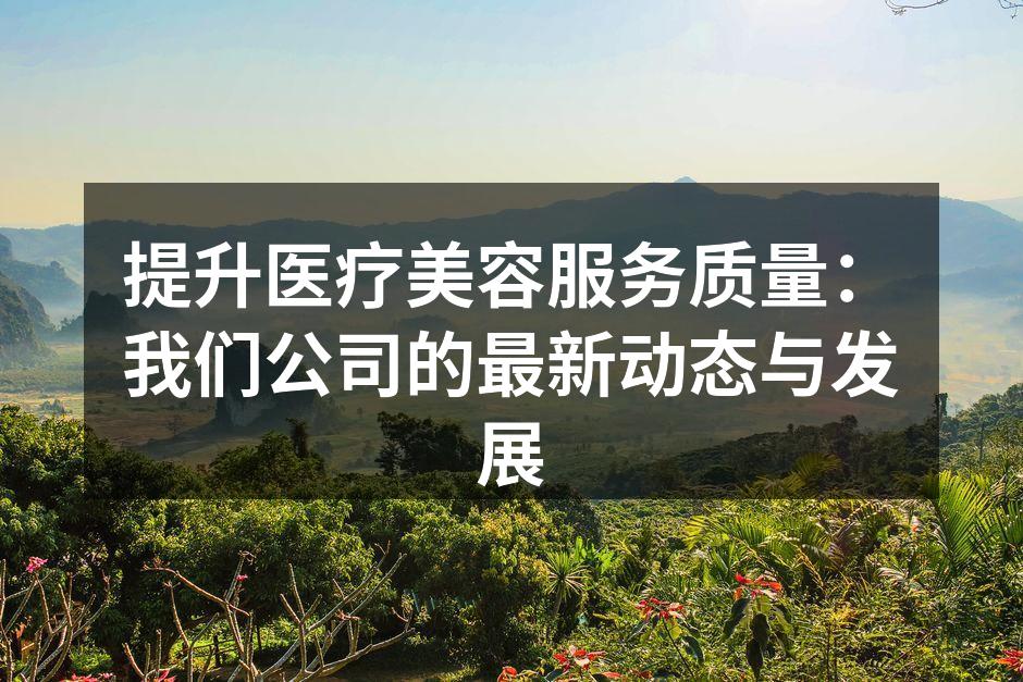 医疗美容服务优化流程示意图